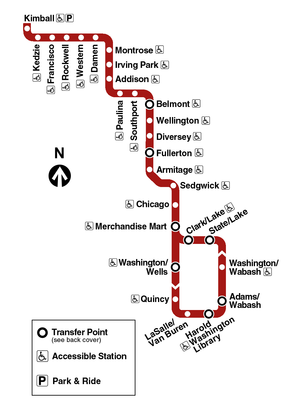 Brown Line Chicago | Brown Line Map And CTA Brown Line Stops (Kimball ...