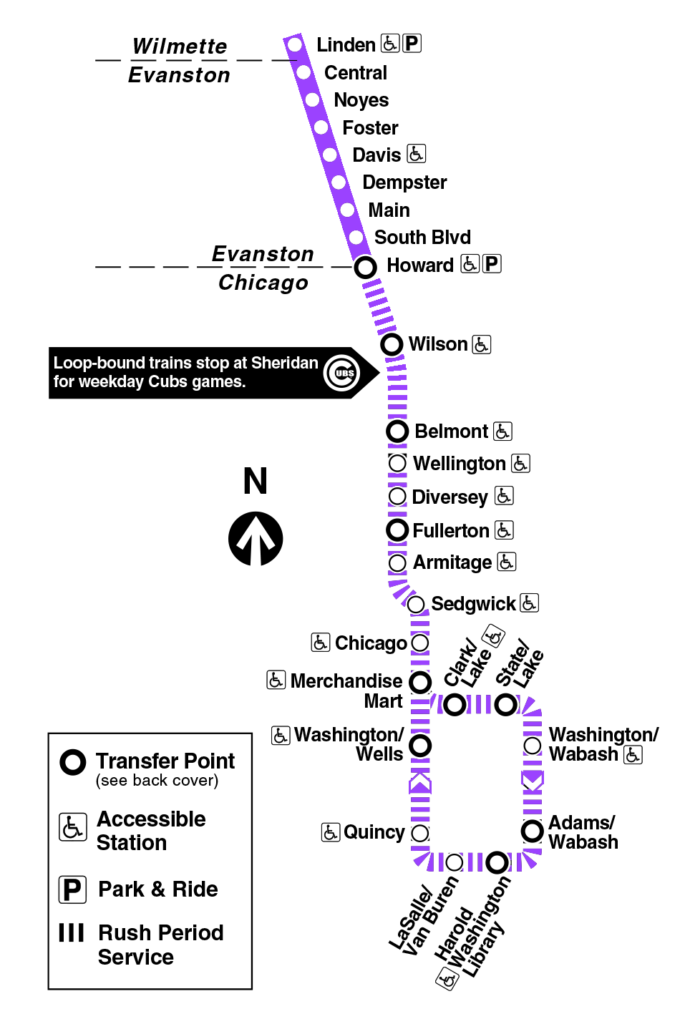 cta brown line chicago map